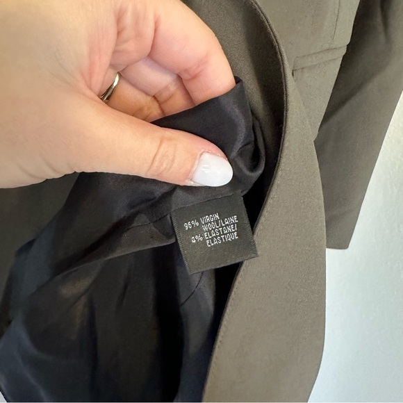 Lafayette 148 New York One Button Longline Blazer Brown Green Size 4 Women’s - Picture 10 of 11